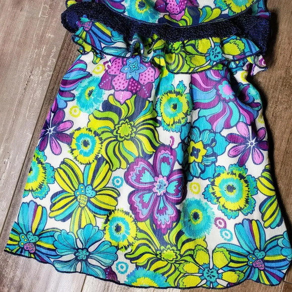 Pogo Club of NY Floral Tank Top Sequin Blouse Girl's Size Medium (7/8) - Picture 5 of 12